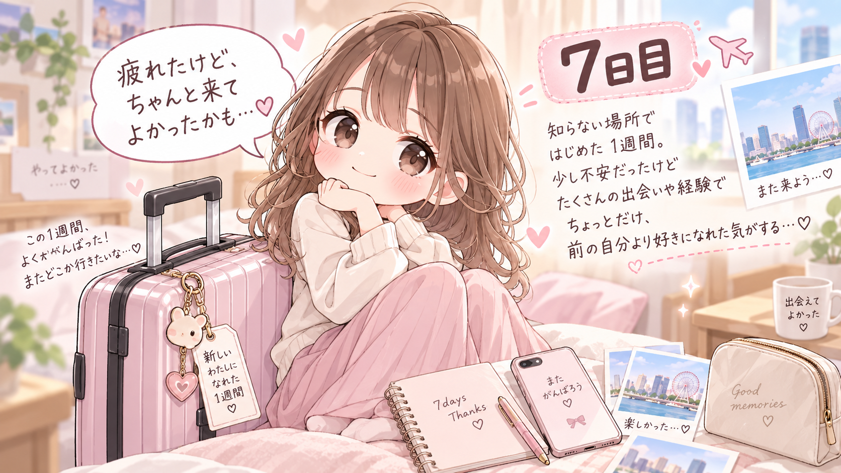 7日間の風俗出稼ぎを終えてキャリーケースを持って帰る22歳女性